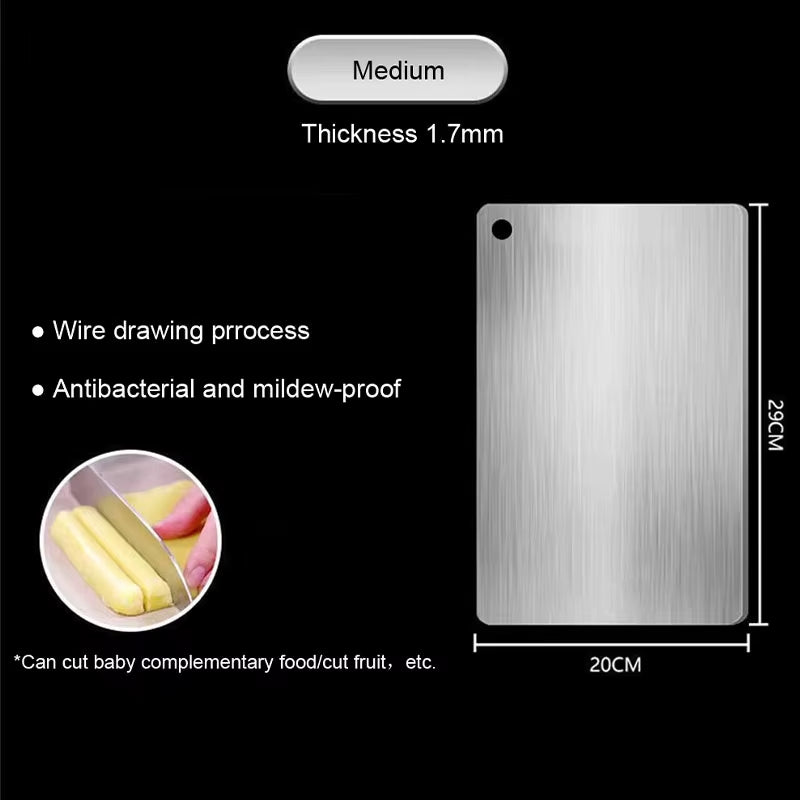 New Cutting Board for Kitchen 316 Stainless Steel Chopping Board Thickened Board Double Sided Food Grade Fruit Meat Chopping