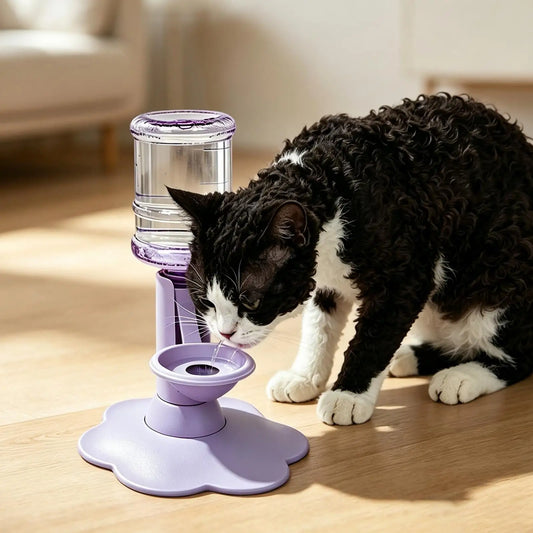 Gravity Based Pet Water Drinking Machine Stable Wide Base Leak Proof for Multi Cat Family Short Distance Travel